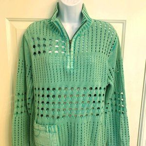 Nw/oTag PBJ Blues Knit Zip Pull-Over Sweater